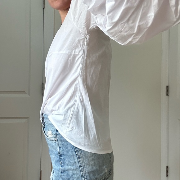 Jane & Delancey Cotton Poplin Off Shoulder Puff Sleeve Blouse - Picture 3 of 8